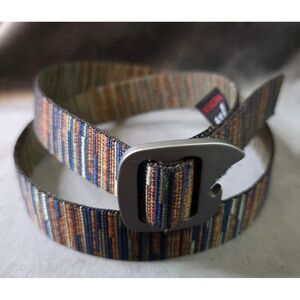 Bison Stripe Web Belt Bottle Opener Buckle Medium Made in USA
